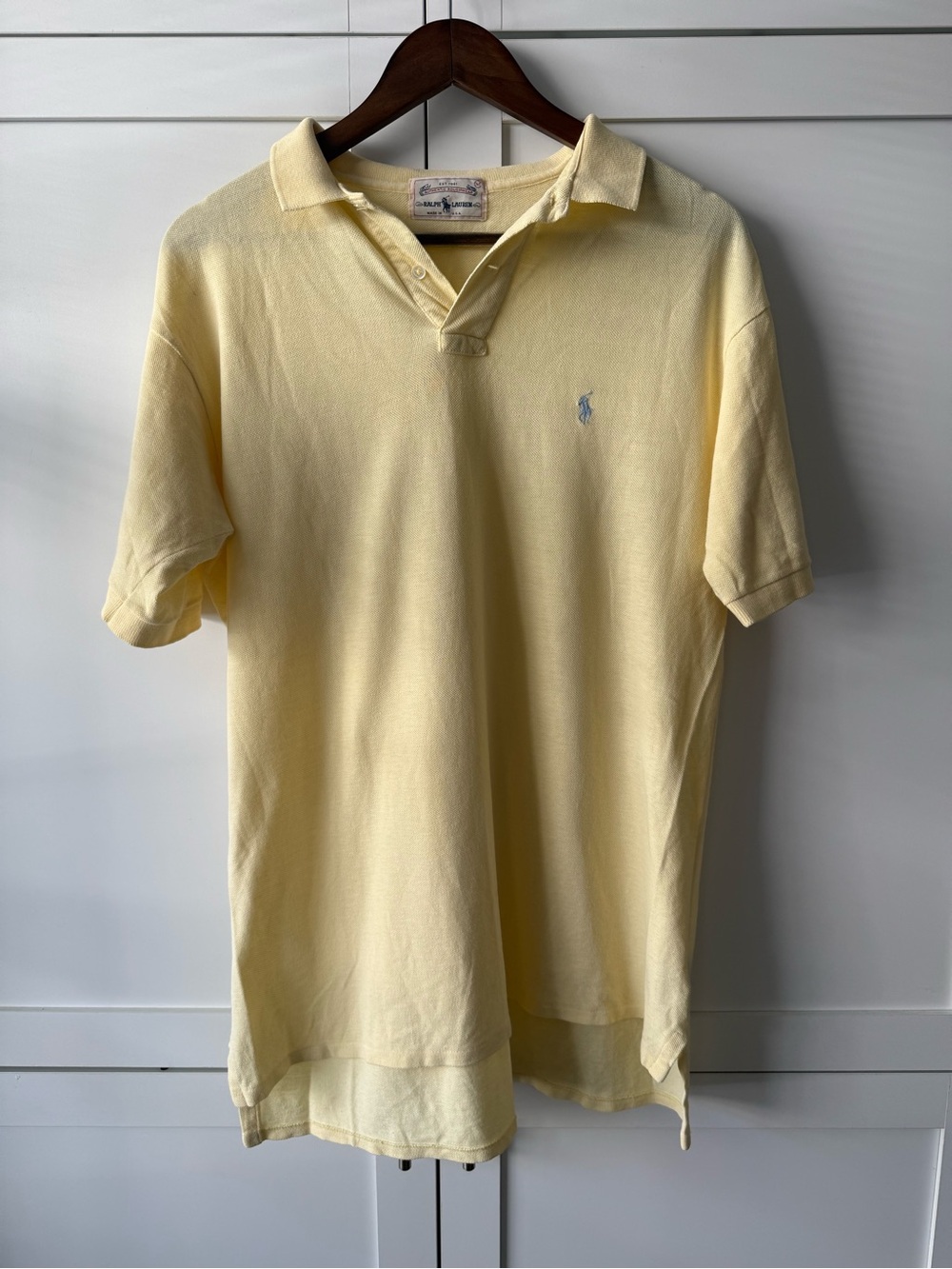 Vintage Polo Ralph Lauren Yellow Polo Shirt M USA
